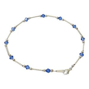 Sterling silver glass beaded handmade anklet